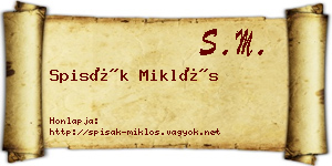 Spisák Miklós névjegykártya