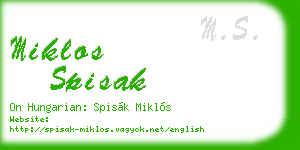 miklos spisak business card